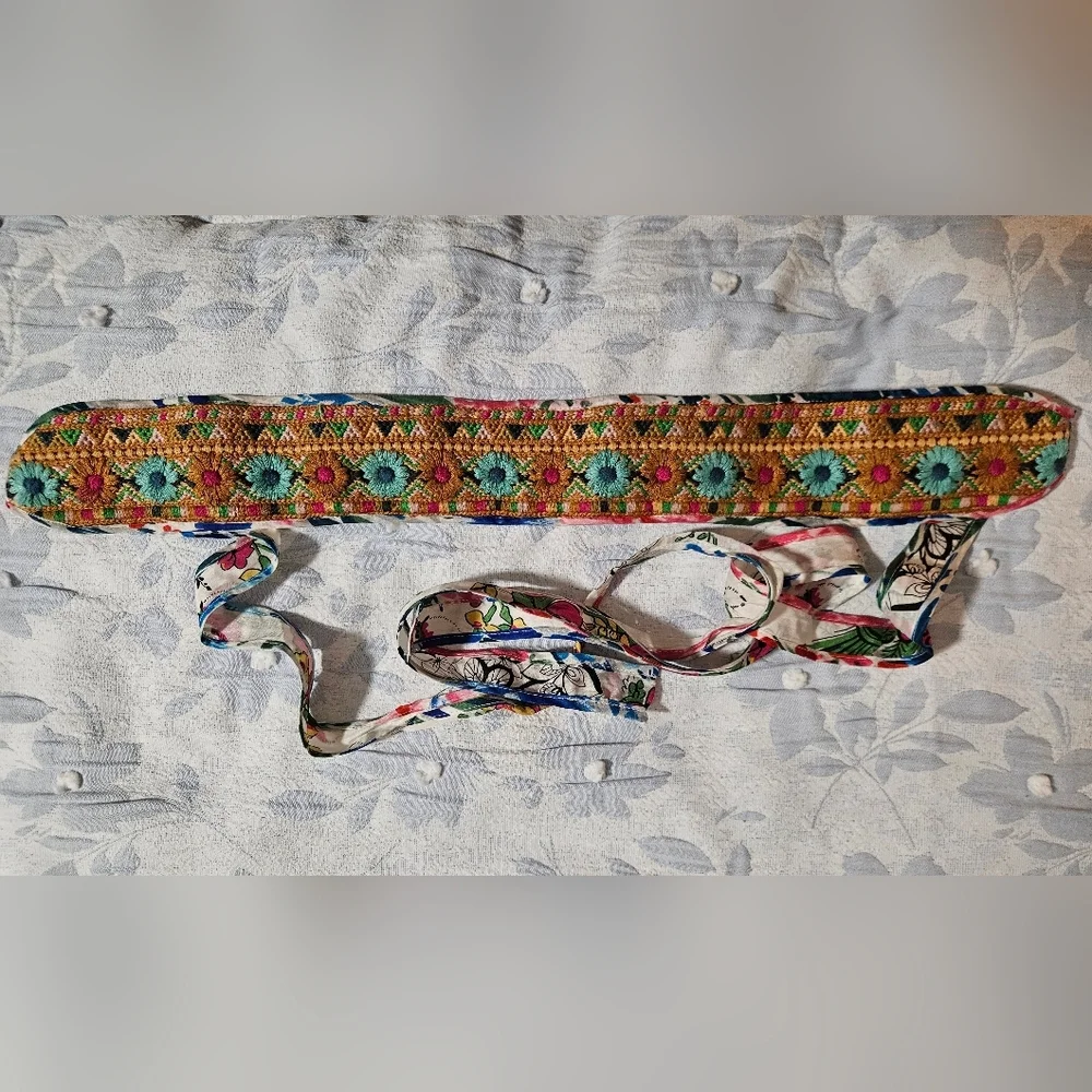 Johnny Was Floral Embroidered Wrap Belt